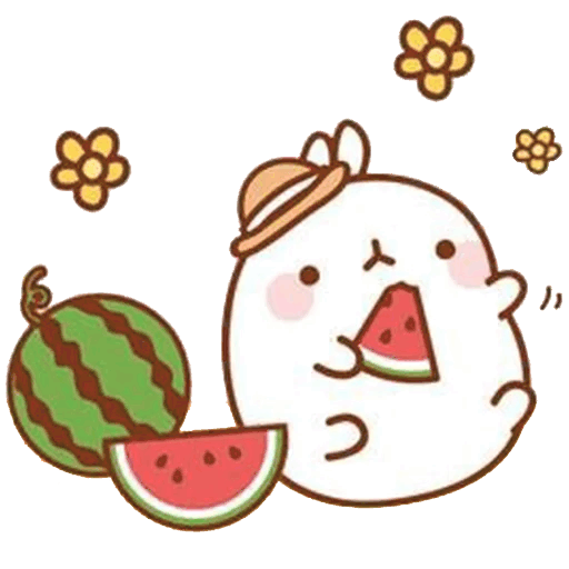 Food Eating Pusheen Watermelon Flower Free Download PNG HD Transparent PNG Image