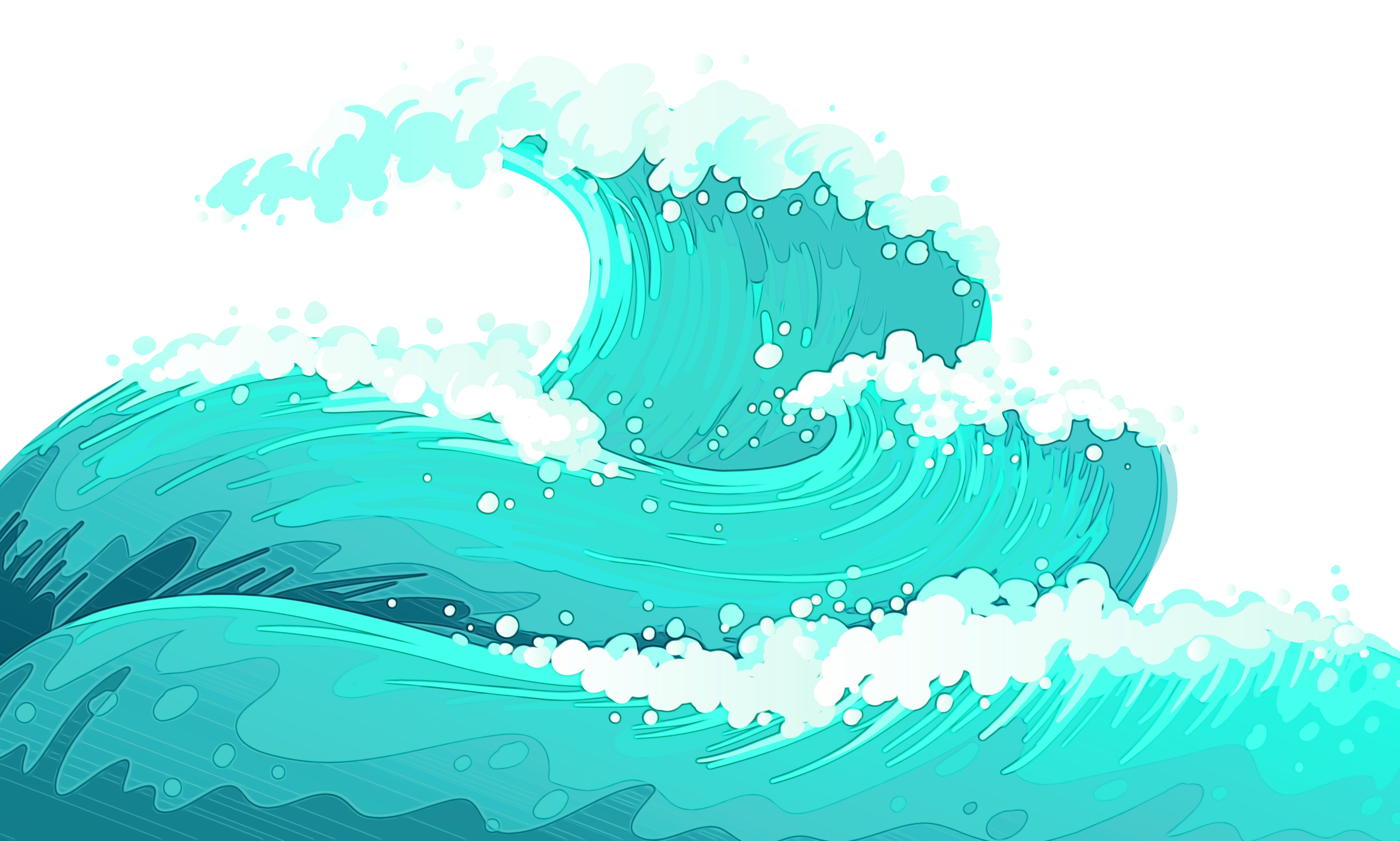 Turquoise Wave Free Photo Transparent PNG Image