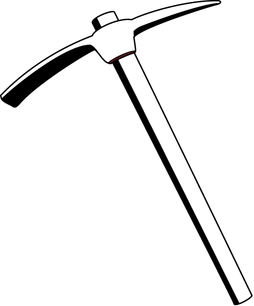 Clip Weapon Pickaxe Paper Black White Transparent PNG Image