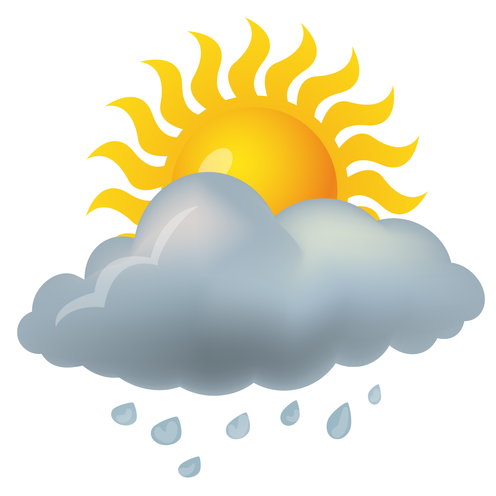 Forecasting Material Rain Shower Weather Icon Transparent PNG Image