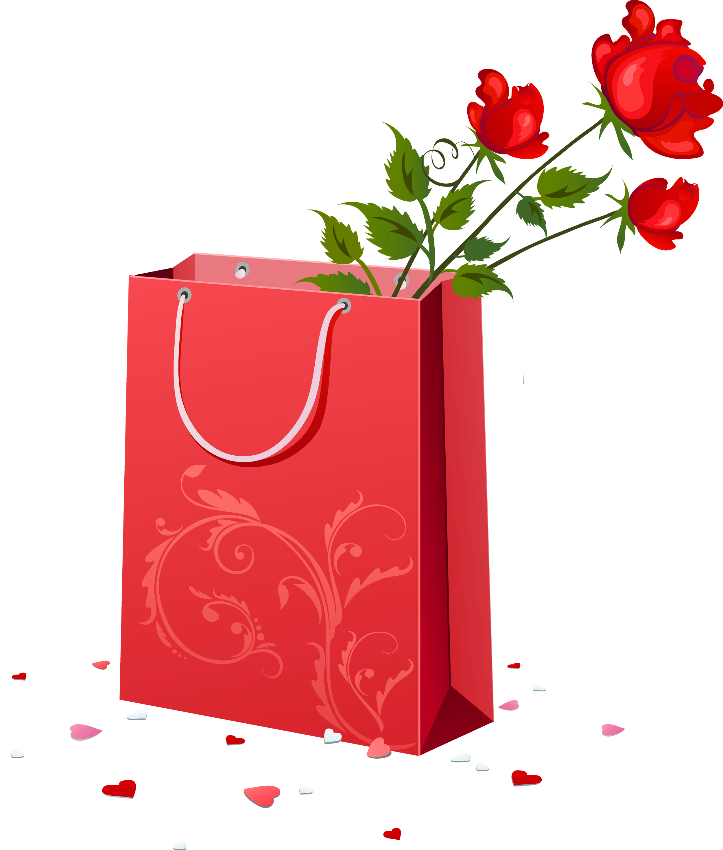 Gift Roses Wish Anniversary Bag Happiness Wedding Transparent PNG Image