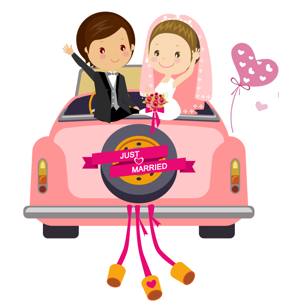 Car Wedding Illustration Invitation The Cartoon Transparent PNG Image