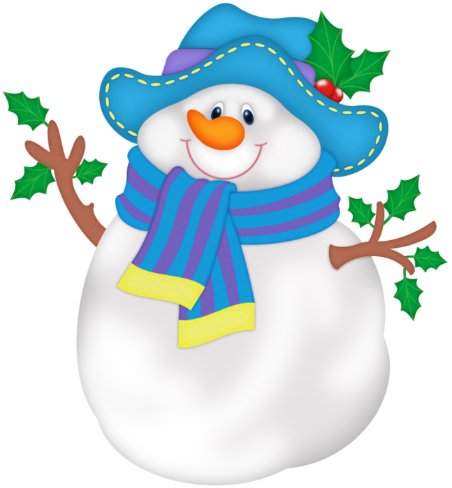 Snowman Blue With Hat Free Frame Transparent PNG Image